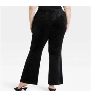 Ava & Viv - Women's  Velvet Trousers - Ava & Viv Black with silver detail 2X